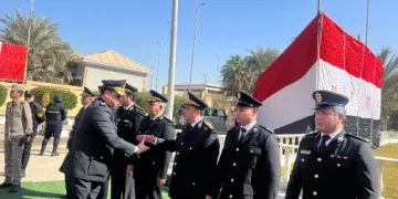 محافظة الفيوم تحتفل بعيد الشرطة الـ 74 بوضع إكليل من الزهور على النصب التذكاري