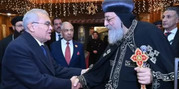 «رئيس مجلس الشيوخ» يزور «البابا تواضروس» للتهنئة بعيد الميلاد المجيد