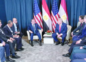 السيسى خلال لقائه نظيره الأمريكى على هامش  «دافوس»