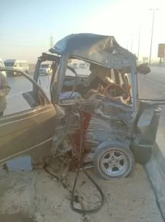 مصرع «3» أشخاص وإصابة رابع في حادث انقلاب سيارة على طريق «القاهرة – الإسماعيلية» الصحراوي