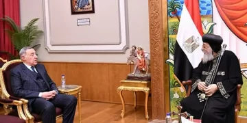 البابا تواضروس الثاني يستقبل رئيس المحكمة الدستورية العليا بالمقر البابوي