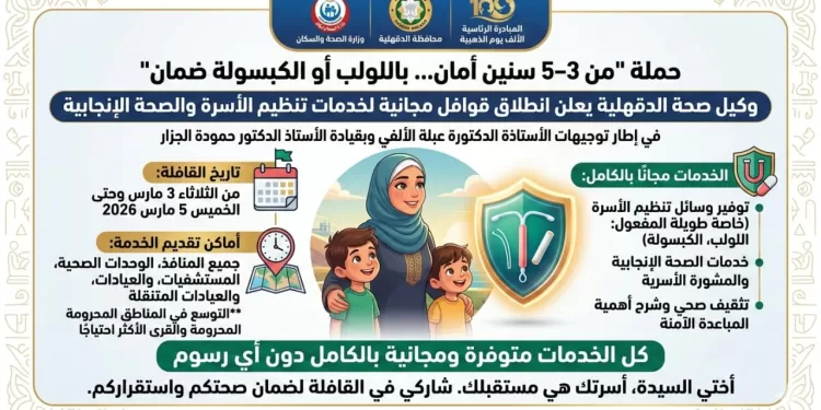 بشعار «من 3-5 سنين أمان».. انطلاق قوافل مجانية لتنظيم الأسرة والصحة الإنجابية بالدقهلية