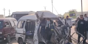 مصرع تلميذ وإصابة 11 آخرين في حادث تصادم مروع بطريق «بلبيس – العاشر» بالشرقية