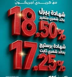 «كريدي أجريكول مصر» يطلق شهادات ادخار جديدة بعوائد تصل إلى 18.5%