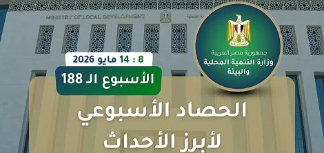 الحصاد الأسبوعي لرصد أنشطة وزارة التنمية المحلية والبيئة 1 - جريدة الجمهورية الحصاد الأسبوعي لرصد أنشطة وزارة التنمية المحلية والبيئة