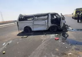 مصرع شاب وإصابة 14 آخرين في حادث انقلاب ميكروباص على طريق «بلبيس – السلام» بالشرقية