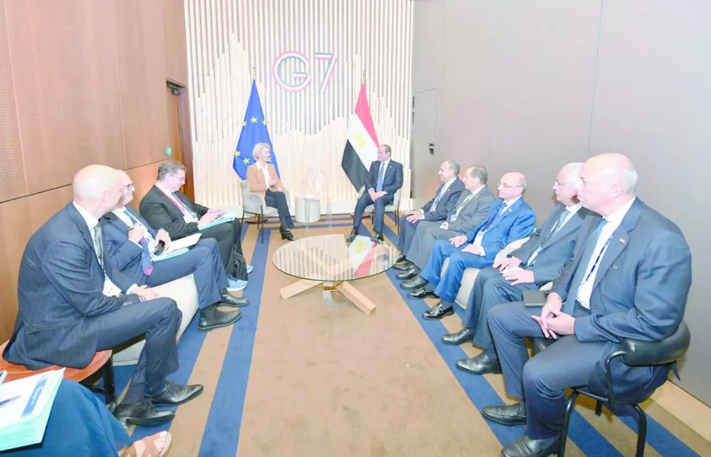 السيسى خلال لقائه رئيسة المفوضية الأوروبية: تعزيز العلاقات مع الاتحاد الأوروبى