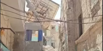 مصرع شخص فى انهيارعقار قديم بشارع ابو وردة ببحرى بالاسكندرية