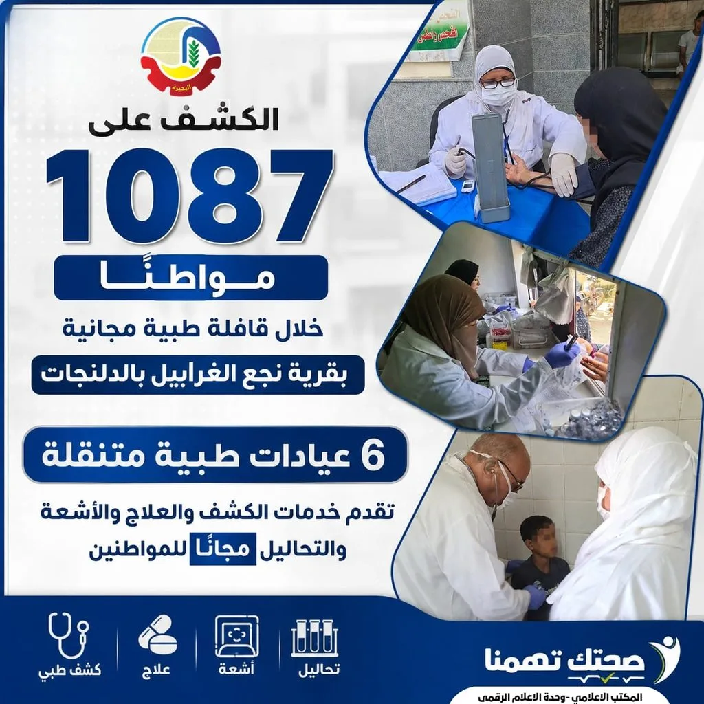 الكشف على 1087 مواطنًا في قافلة طبية بنجع الغرابيل في الدلنجات 8 - جريدة الجمهورية WhatsApp Image 2026 08 22 at 11.10.04 AM - جريدة الجمهورية