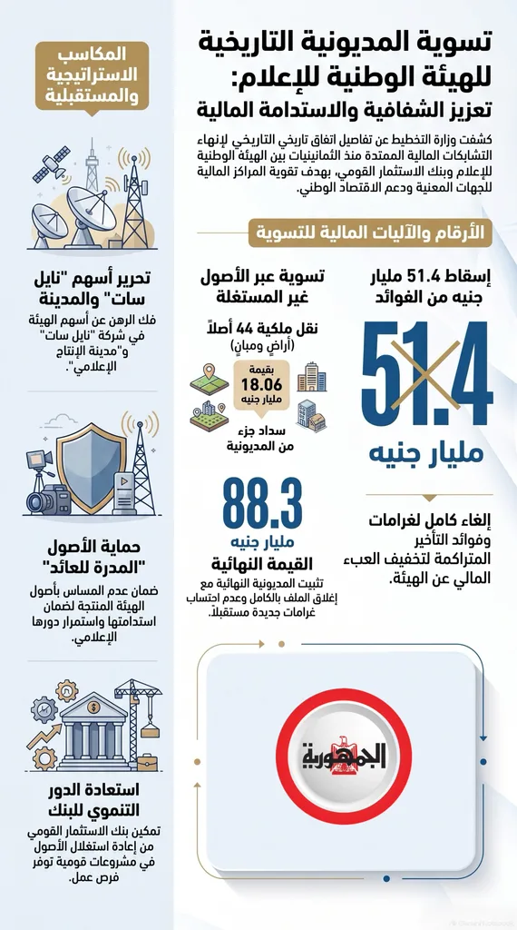 التخطيط تكشف تفاصيل تسوية مديونيات الهيئة الوطنية للإعلام لدى بنك الاستثمار القومي 2 - جريدة الجمهورية photo output 0 1 - جريدة الجمهورية