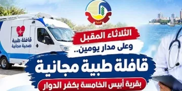 الثلاثاء والأربعاء.. قافلة طبية مجانية لعلاج أهالي أبيس الخامسة بكفر الدوار